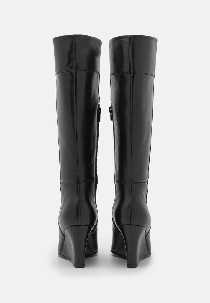 Bottes Anna Field LEATHER Wedge Zip UP Noir Femme | VFN-6969866